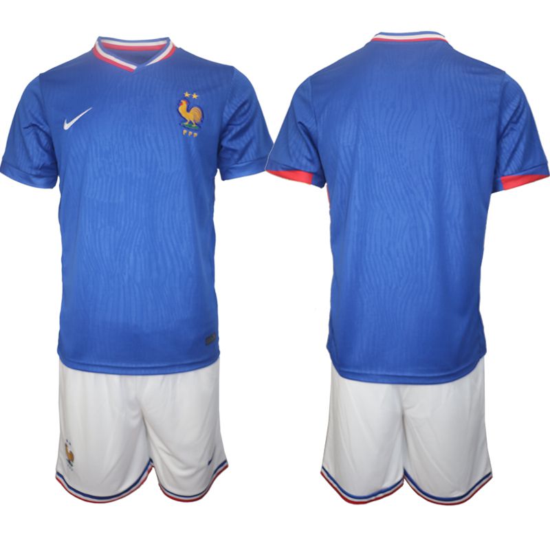 Men 2024-2025 Season France home Blue Blank Soccer Jersey